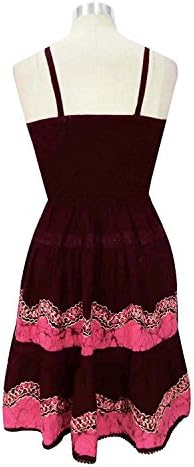 ompson Rayon Batik Print Smocked Blouse Halter Neck Beach Asymmetrical Top Brown-1X-Small