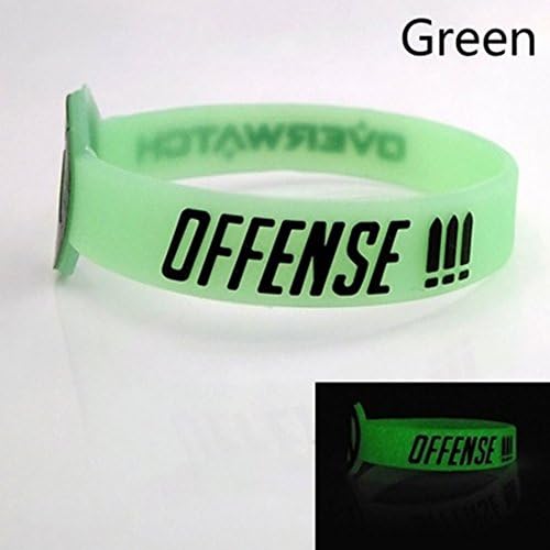New Game Overwatch Silicone Luminous Bracelet Couple Bracelet Fluorescence Silicone Bracelets Wristband Student Jewelry (Light Green)