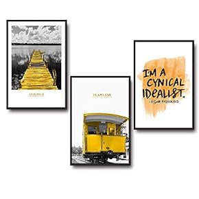 3 Piece Framed Canvas Wall Art for Living Room, Bedroom Buildings Theme Canvas Prints for Home Decoration Ready to Hang - 16"x24"x3 Panels