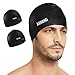 Aegend 2 Pack Swim Cap, Durable Silicone Swimming Caps for Long Hair Short Hair, Adult Youth Women Men, Black