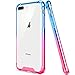 Salawat for iPhone 7 Plus Case, Clear iPhone 8 Plus Case Cute Anti Scratch Slim Phone Case Cover Reinforced TPU Bumper Shock Absorption Protective Case for iPhone 7/8 Plus (Blue Pink)
