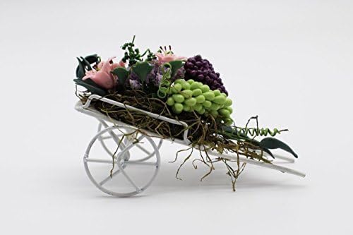 1:12 Dollhouse Miniature, Flowers & Vase, Fruits and Flowers in Wheelbarrow