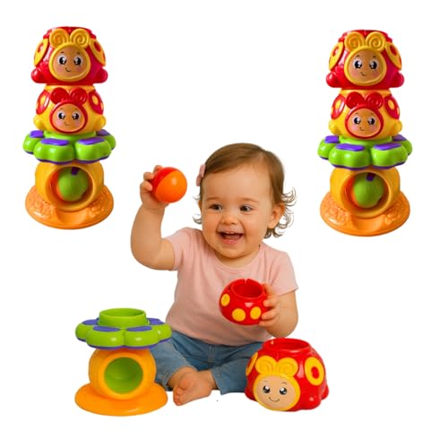 Brinquedo Educativo Joga Bolinha Joaninha Encaixar Monta Desmonta Colorido Brinquedos Para Bebe 1 ano