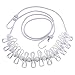 BINGONE Portable Travel Home Style Outdoor Windproof Clothesline with 12 pcs Clip (White - Upgrade Version)