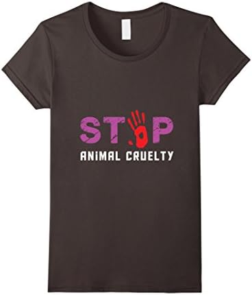Women's Fur Animal Pet Lover STOP ANIMAL CRUELTY Shirt-PREMIUM QLTY Small Asphalt
