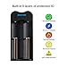 18650 Charger 2 Slot BESTON USB Smart Battery Charger for 3.7V li-ion 18650 16340 16650 17650 17670 18350 18490 18500 20700 21700 26650 Rechargeable Battery
