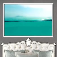 Framed Canvas Wall Art Coastal Freedom Aerial Beach Beach Coastal Cool Minimalism Multicolor Photography Relax/Calm - 16x24 inches