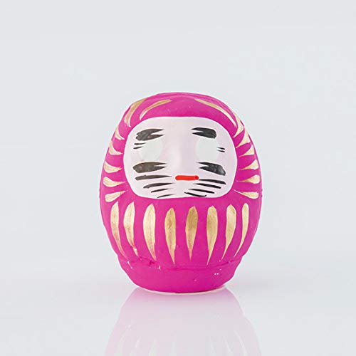 Yoshida Daruma 6 cm Pink Daruma Good Luck Doll, Made of Papier Mache