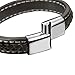 FUNRUN JEWELRY 2 PCS Leather Bracelet for Men Braided Bangle Bracelet Magnitic Clasp 7.5 Inch