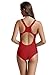 zeraca Women's Vintage Sport Racerback One Piece Swimsuit Swimwear M10 Dark Red