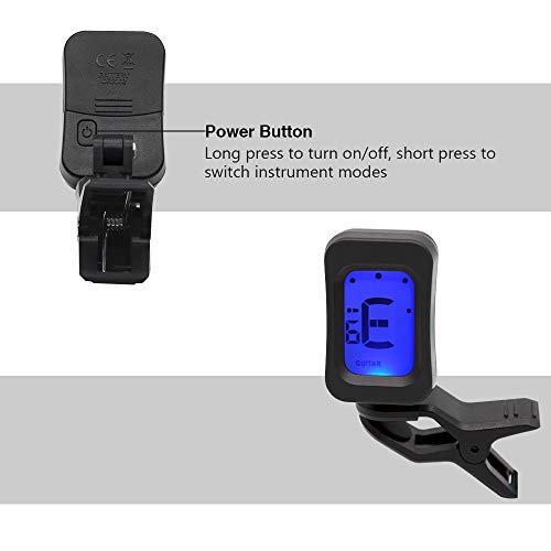 2pcs Guitar Wall Mount Hanger Holder Stand with 1pcs Digital Clip-on Universal Tuner for Acoustic Electric Guitar Bass Ukulele Violin - Thumbnail 3