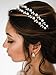 SWEETV Pearl Wedding Headband Silver Double Band Bridal Headpieces Crystal Tiara Women Hair Accessories for Women