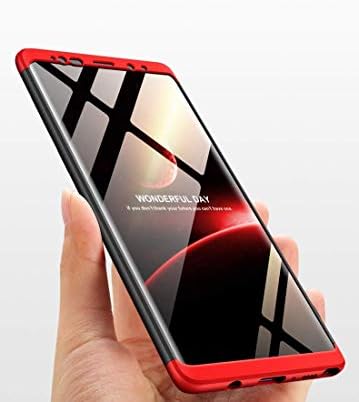 DHAN GRD: Full Body 3-in-1 Slim Fit Complete 3D 360 Degree Protection Hybrid Hard Bumper for Samsung Note 9 Back Case Cover-(Red&Black)