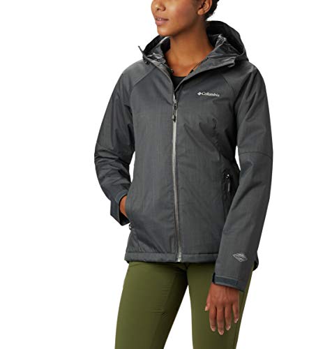 Columbia Women's Top Pine Insulated Rain Jacket, Waterproof & Breathable, Shark Melange, Medium