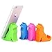 Plinrise Universal Super Cute Phone Holder, Mini Cat Shaped Plastic Cellphone Stand, Animal Phone Mount For All Cellphone 4 Pcs- Rose Red/Orange/Blue/Green