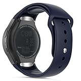 Gear S2 Watch Band, MoKo Soft Silicone Replacement Sport Band for Samsung Gear S2 Smart Watch, NOT FIT S2 Classic (SM-R732 & SM-R735), NOT FIT Gear Fit2, Midnight BLUE