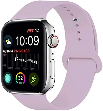 SHJD Compatible Apple Watch Band 38mm 42mm 40mm 44mm, Soft Silicone Sport Band Replacement Wrist Strap Compatible iWatch Series 4/3/2/1, Nike+,Sport,Edition,S/M M/L