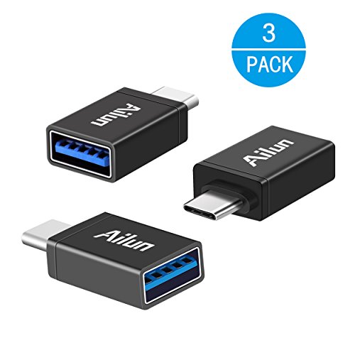 Ailun USB C Adapter Type C Convertor 3Pack Hi Speed USB C Male to USB A 3.0 Female Converter for Galaxy s20, s20+ S20Ultra S10 Plus Note 10 USB C Power Adapter Fast Charging Speed for Devices Black