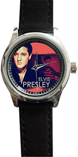New Fashion Leather Band Alloy Case Wrist Watch Designed Art Elvis Presley for Women