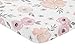 Sweet Jojo Designs Baby Mini Crib Sheets (Pink/Grey Boho Floral) for Girls, Infant Nursery, Toddler Room - Fitted Portable Pack and Play Size Mattress Sheet ONLY (Blush, Flower, Bohemian, Elegant)