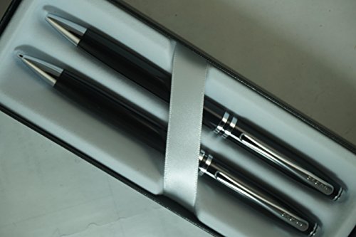 Cross Classic Executive Companion Avatar Black Lacquer and Extremely Polished Chrome Appointments with Distinctive Cross Special Signature Mid Rings, Pen and 0.7MM Pencil Set. A Great Gift - Thumbnail 5