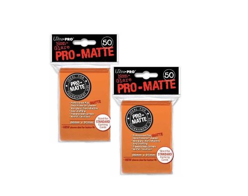 Ultra Pro PRO-MATTE (100 Count) Orange Deck Protector Sleeves - Magic the Gathering