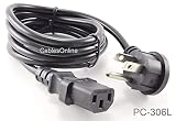 CablesOnline , 6ft Flat Plug AC Power Cord, Flat Right-Angle NEMA 5-15P to IEC C13, 18 AWG, PC-306L