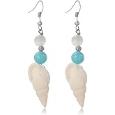 Bohemian Shell Pearl Earrings for Women Girls Natural Beach Shell Drop Earrings Sea Shell Conch Hawaii Earring Summer Holiday Earrings