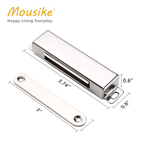 Mousike Magnetic Door Catchï¼Œ70lb Stainless Steel Cabinet Door Magnets with Strong Magnetic for Kitchen Cupboard Wardrobe Closet Cabinet Door Drawer Latch (3.8"70 lbs(2 Pack))