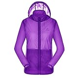 TECTOP Women Lightweight Dri-Fit Rain Jacket Trail Drier Hoodie Skin Coat