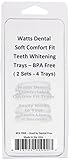 Watts Dental Comfort Fit Teeth Whitening Trays - 4 Trays - 2 Complete Sets - Extremely Soft & Can Be Used with or Without Forming