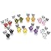 MOWOM Multicolor 9mm 16PCS Stainless Steel Stud Earrings CZ Round Square Royal King Crown Set (8 Pairs)