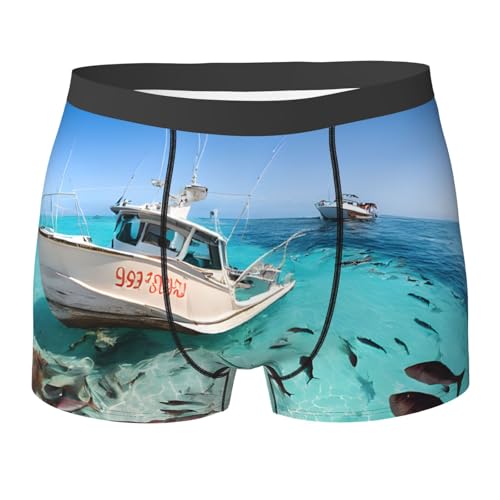 SYHEART Colorful Fishes Print Men'S Boxer Briefs With Elastic Comfort Fit Design For All-Day Wear