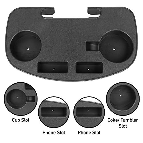 Zero Gravity Chair Table Tray Clip On Side Holder for Camping Beach Fishing Garden Pool Outdoor Activity with Snack Holder Mobile Device Slot for iPhone and 2 Cup Holders for Shallow Coffee Mug