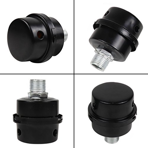 BBT Air Compressor Intake Filter, 2 Pcs 20mm Thread Metal oil-less Air Compressor Air Filter Silencer Noise Muffler (1/2"PT 20mm)