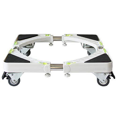 Trolley Pedestal for Washing Machine, Appliance, Adjustable Brake Casters for Dryer Refrigerator,4Brake(Single-Wheel)
