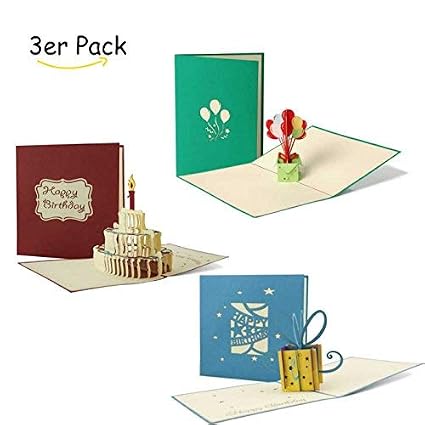 Set Biglietti E Buste Compleanno Biglietti Auguri 3d Con