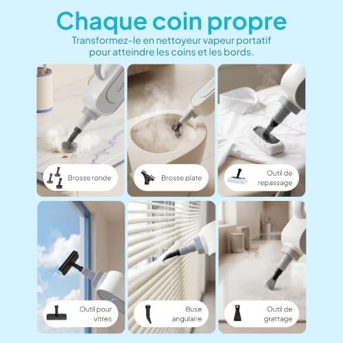 Livatro Balai vapeur 13 en 1 avec nettoyeur à main amovible | Réservoir XL 500 ml · 1500 W · Vapeur 130 °C · 3 niveaux · Câble 5 m · Sans produits chimiques