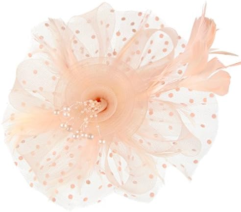 YCABJ Vintage Feather Flower Fascinator Hats Hair Clip Bridal Headpiece
