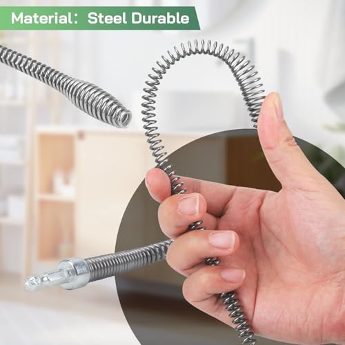 10 Metre Pipe Probe, Diameter 10 mm, Probe for Unloading Spring Drain Pipes Spiral Cleaner for Professional Cleaning Probe for Drill Electric Manual Adapter, Stumped Obstructions