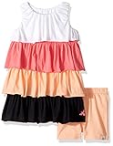 Burt's Bees Baby Baby Girls' Organic Ruffle Dress and Bike Short Set, Multi, 6-9 Months