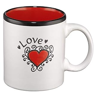 Love on White with Red Interior John 13:34-35 Coffee Mug