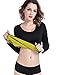 ValentinA Womens Body Shapers Long T-shirt Slimming Neoprene Vest Weight Loss Hot Sweat Shirt Black S=US Size XS