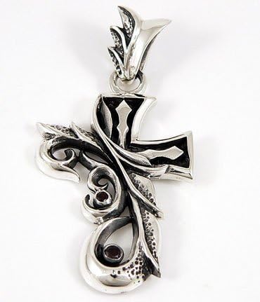 Tribal Gothic Cross .925 Sterling Silver Pendant Harley Biker