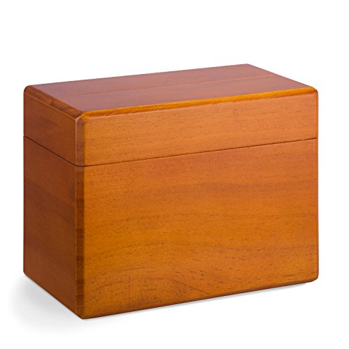 Fresh & Lucky Wooden Recipe Box with 100 Recipe Cards and Dividers 4x6 Double Sided Vintage