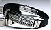 Classic Pattern Men Stainless Steel Rubber Bangle Bracelet Black Silver