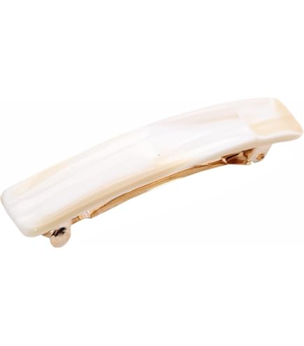 Rectangular Celluloid Hair Barrettes Handmade Onyx Automatic Hair Clips for Wome Amazon.com : French Amie Fine 1 main image 4