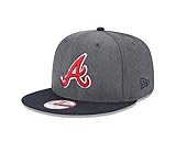New Era MLB Atlanta Braves Heather 9Fifty Snapback Cap, One Size, Graphite