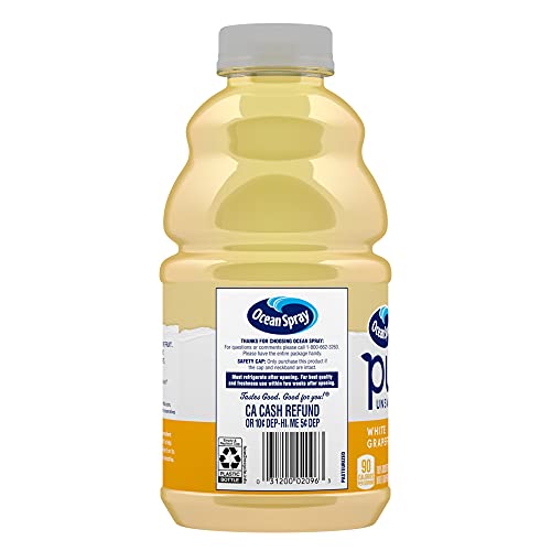 OCEAN SPRAY® PURE UNSWEETENED WHITE GRAPEFRUIT, 100% WHITE GRAPEFRUIT JUICE, 32 FL OZ BOTTLE, (PACK OF 8)