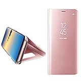 MChoice for Samsung Galaxy Note 8, Luxury Smart Window Sleep Wake UP Flip Leather Stand Holder Case Cover(Rose Gold)